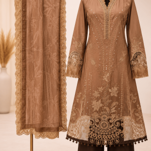 Maria B inspired Brown Ombre luxe suit